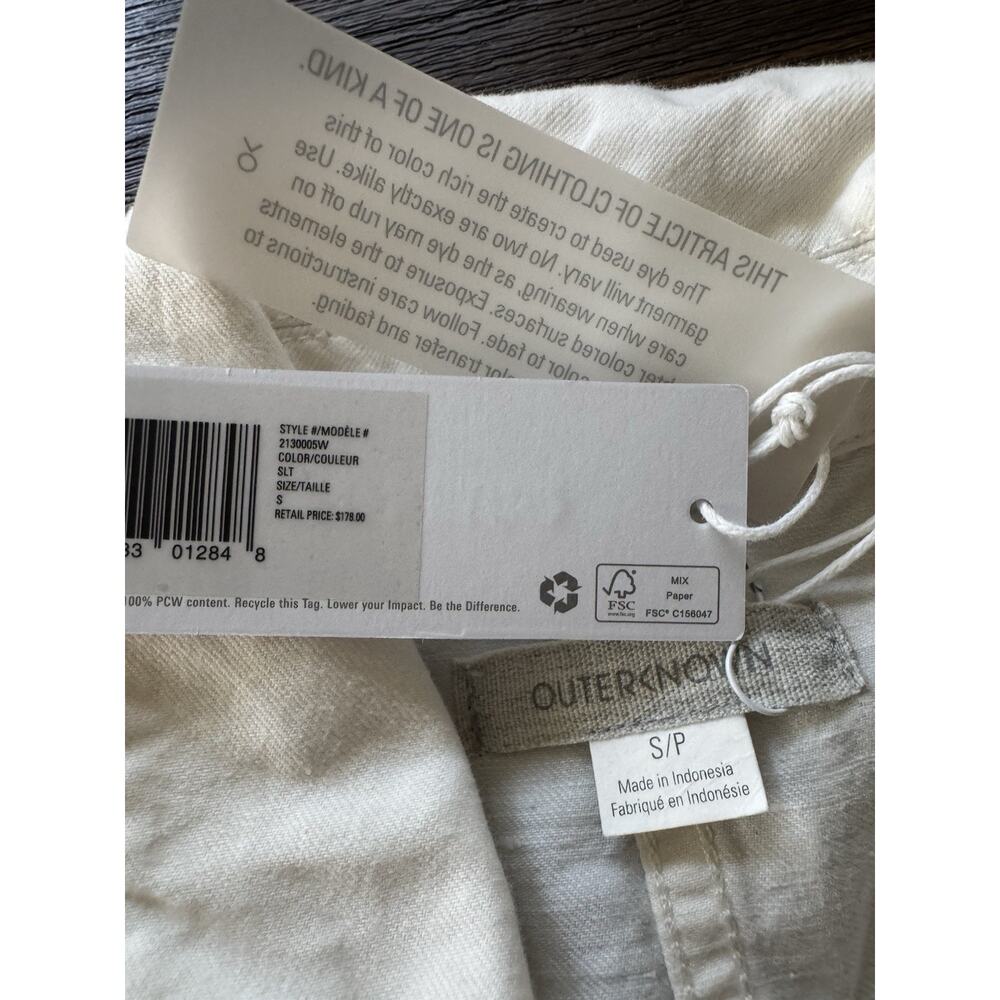 OUTERKNOWN Station Jumpsuit Womens Small One Piece Organic Cotton Linen In Salt - Picture 6 of 11